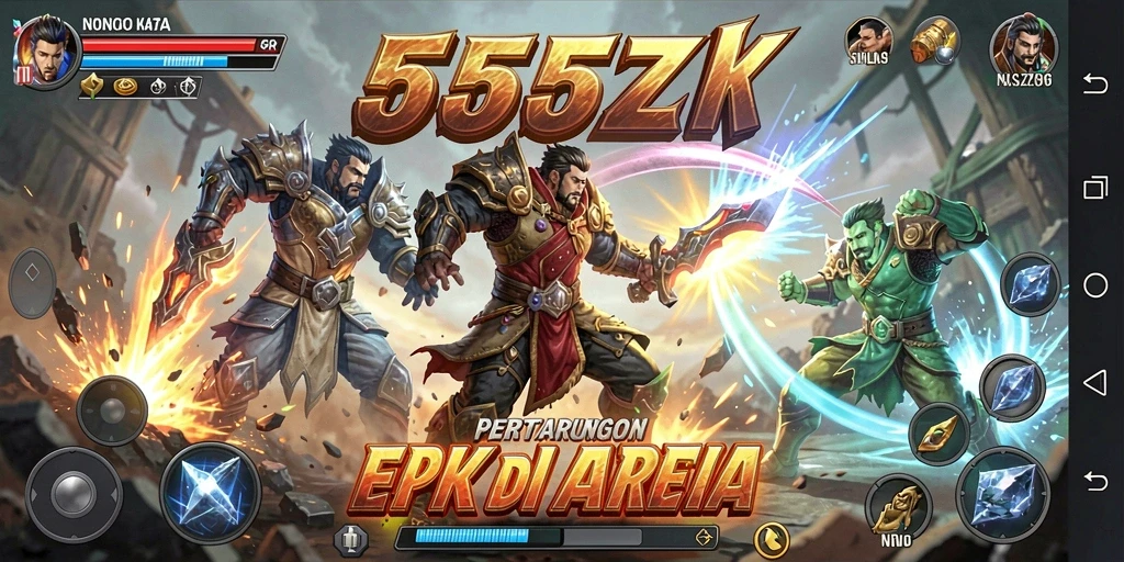 Screenshot game 555ZK menampilkan aksi pertarungan yang mendebarkan.
