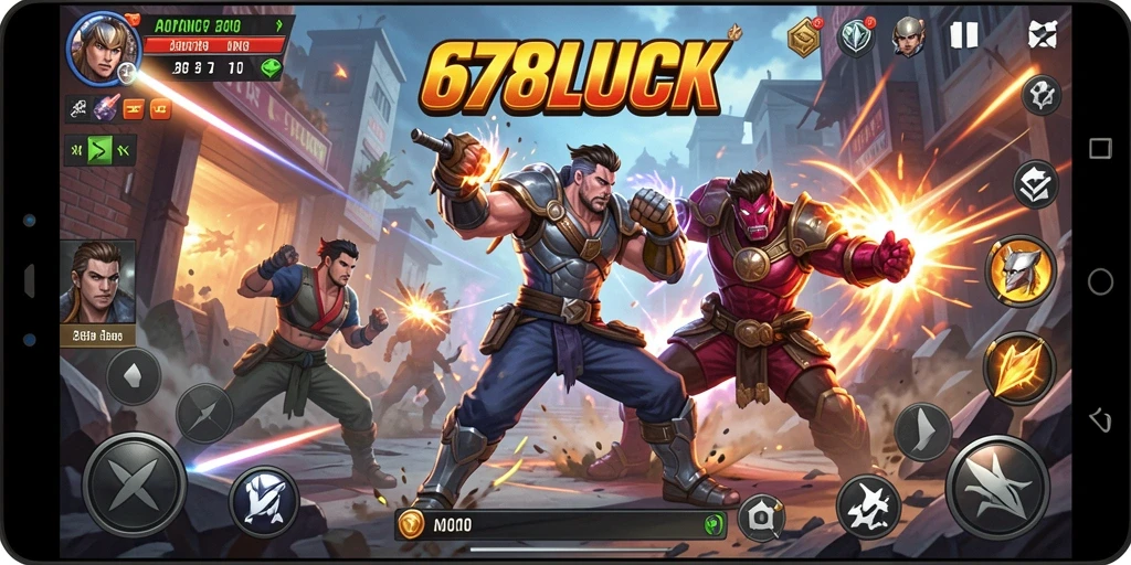 Screenshot utama menunjukkan aksi mendebarkan dalam 678LUCK.