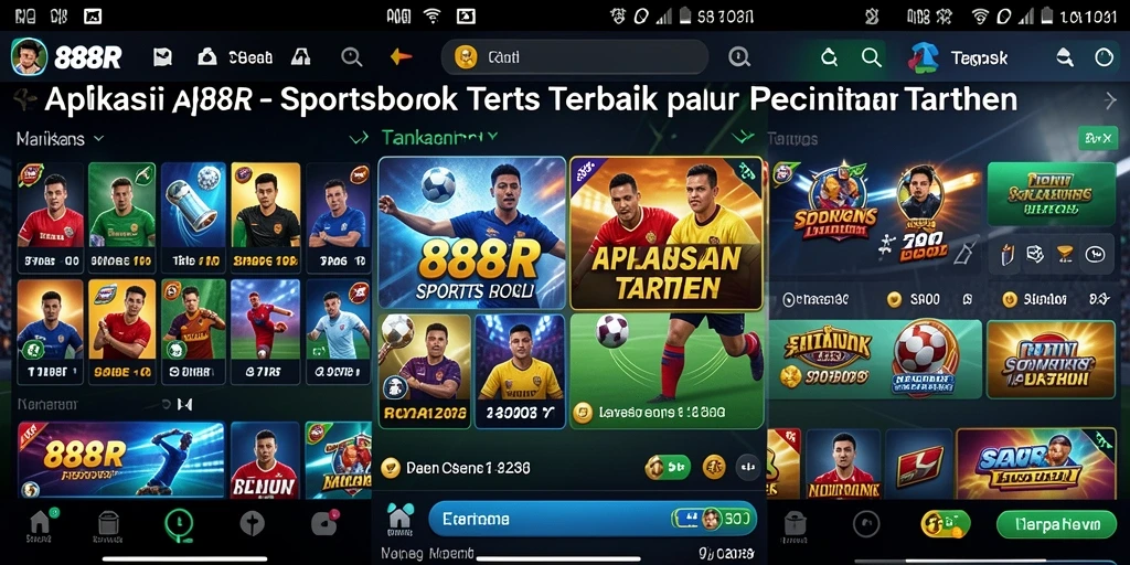 Tampilan antarmuka aplikasi 888R yang menarik untuk taruhan olahraga.