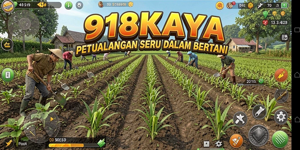 Tampilan gameplay 918KAYA yang menarik dan interaktif dalam bertani.