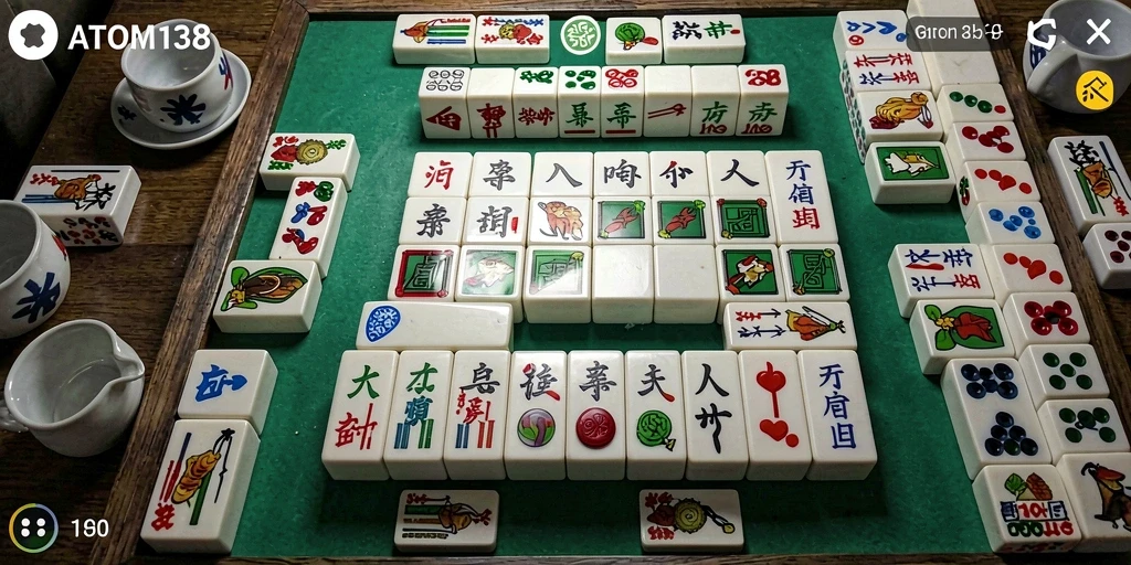 Tampilan menarik gameplay Mahjong di ATOM138.