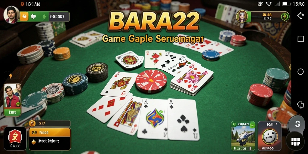 Tampilan gameplay seru BARA22 dengan kartu Gaple.