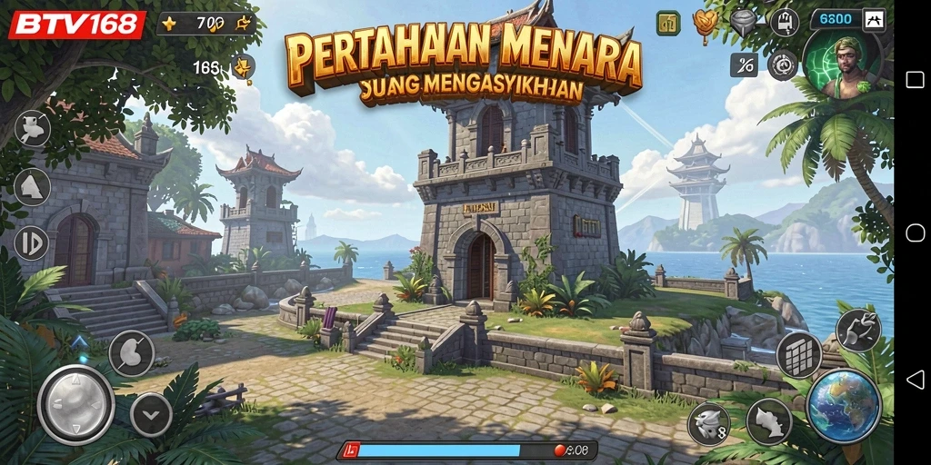 Tampilan gameplay menara pertahanan yang intens dan strategis.