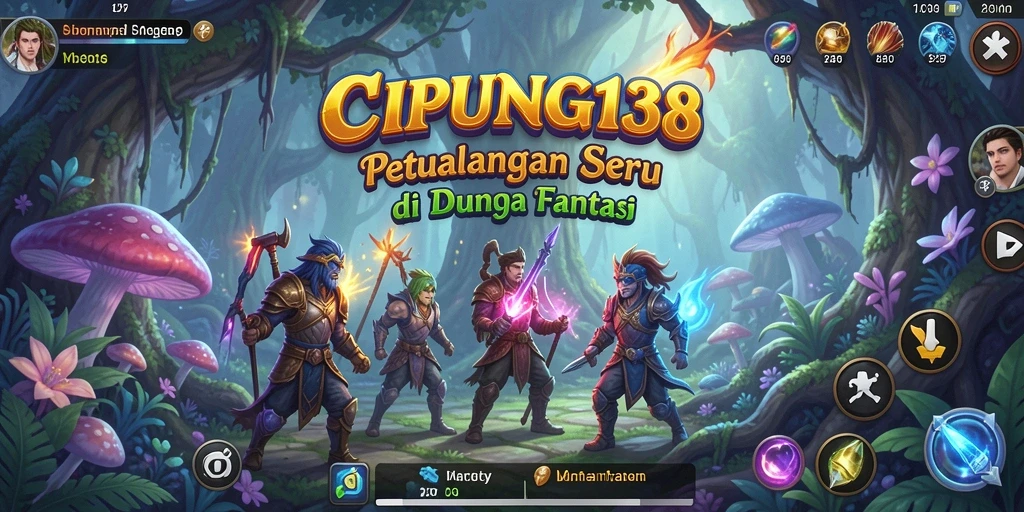 Tangkapan layar gameplay <strong>CIPUNG138</strong> yang menunjukkan dunia fantasi penuh petualangan.