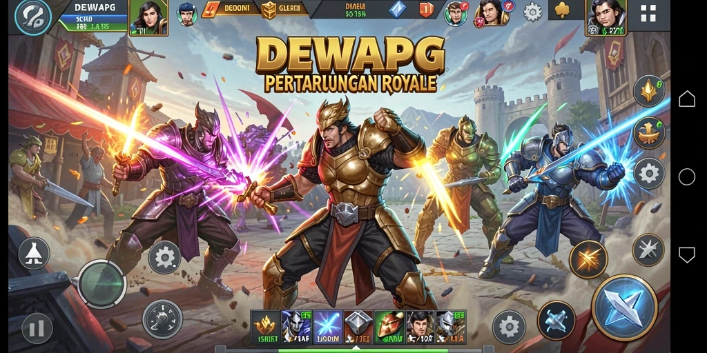 Screenshot gameplay menampilkan aksi seru di DEWAPG Battle Royale.