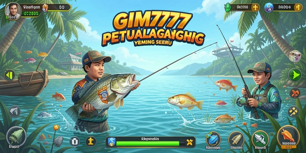 Screenshot GIM777 menunjukkan aksi memancing yang mendebarkan.
