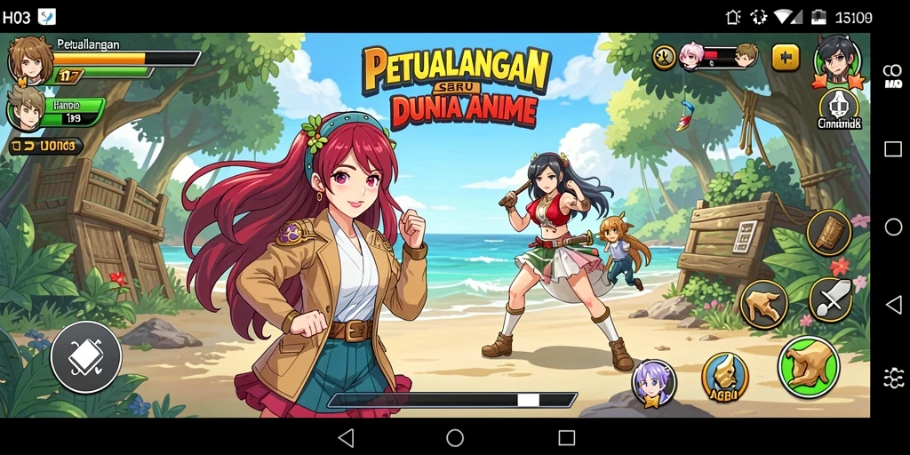 Tampilan gameplay H03 yang menampilkan aksi seru anime.