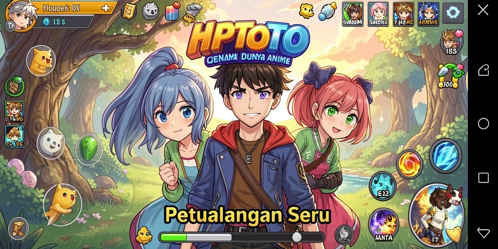 Tampilan gameplay anime yang memukau dan penuh warna.