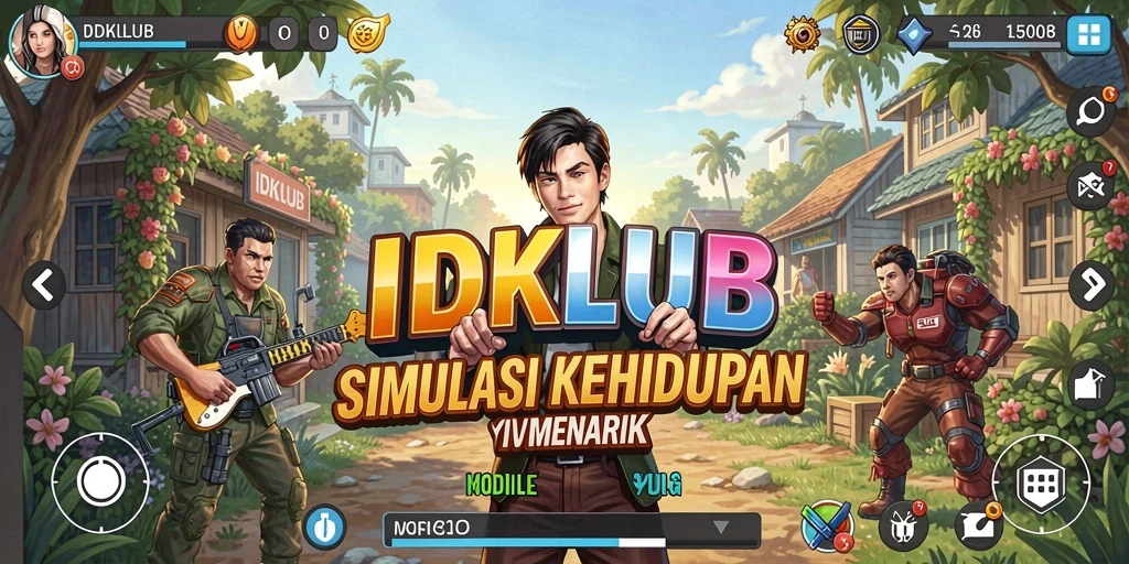 Tampilan gameplay yang menampilkan interaksi karakter di IDKLUB.