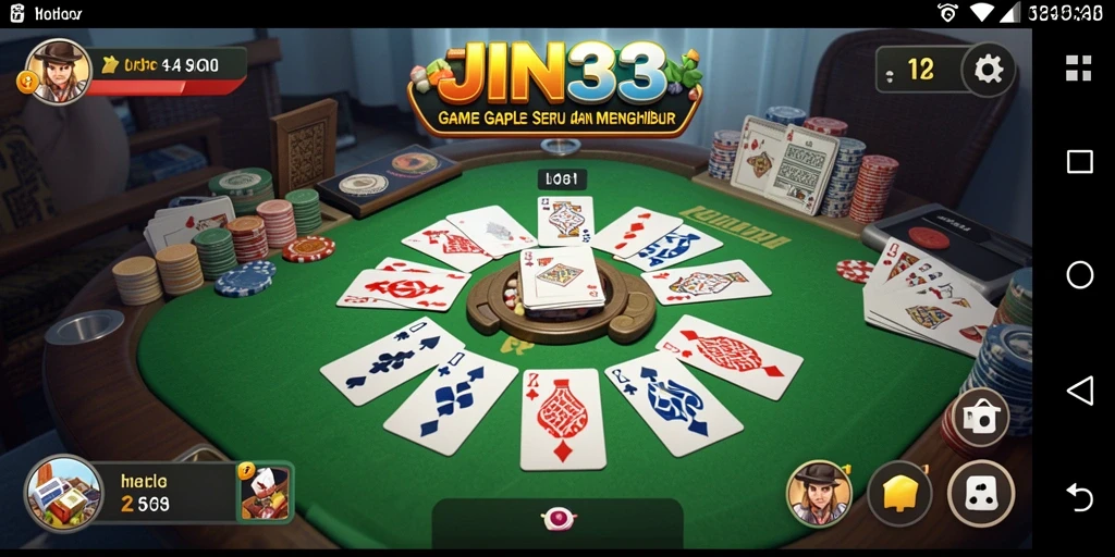 Screenshot gameplay JIN33 yang menunjukkan momen seru bermain Gaple.