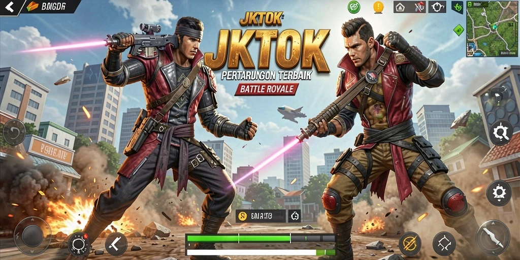 Tampilan gameplay JKTOK yang mendebarkan dan penuh aksi.
