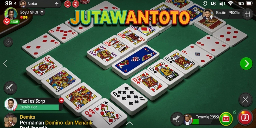 Tampilan gameplay seru di JUTAWANTOTO dengan papan Domino.