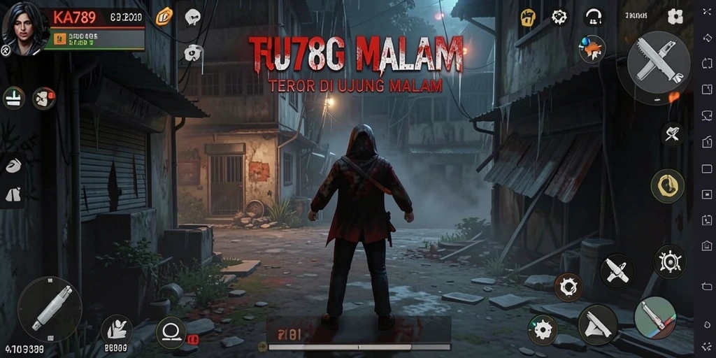 Screenshot KA789 menampilkan suasana menyeramkan saat menjelajahi lokasi gelap.