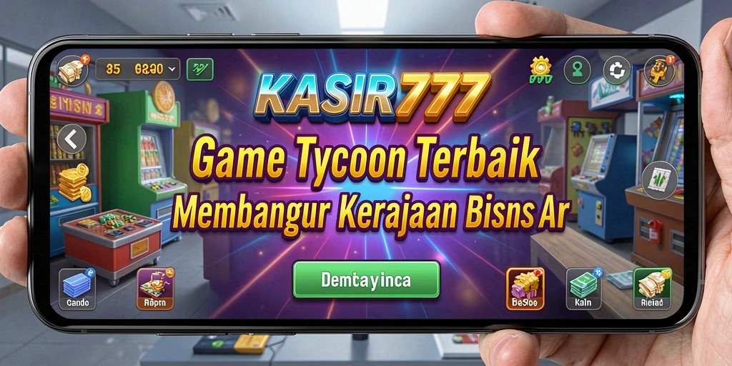 Tampilan gameplay KASIR777 yang menawan dengan elemen Tycoon.