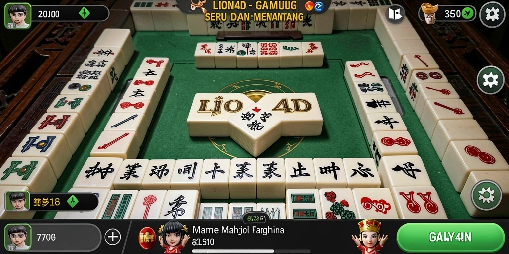 Screenshot gameplay LION4D menampilkan suasana permainan Mahjong yang dinamis dan menarik.