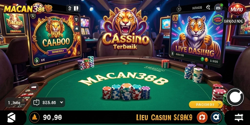 Tampilan antarmuka yang mengesankan dari gameplay Live Casino.