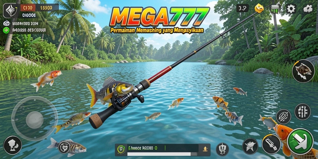 Tampilan menakjubkan dalam gameplay memancing MEGA777.