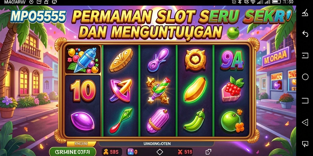 Screenshot gameplay MPO555 menampilkan slot yang menarik dan penuh warna.