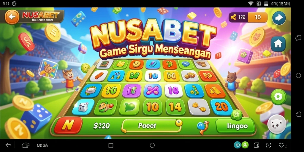Tampilan gameplay NUSABET yang menarik dan penuh warna.