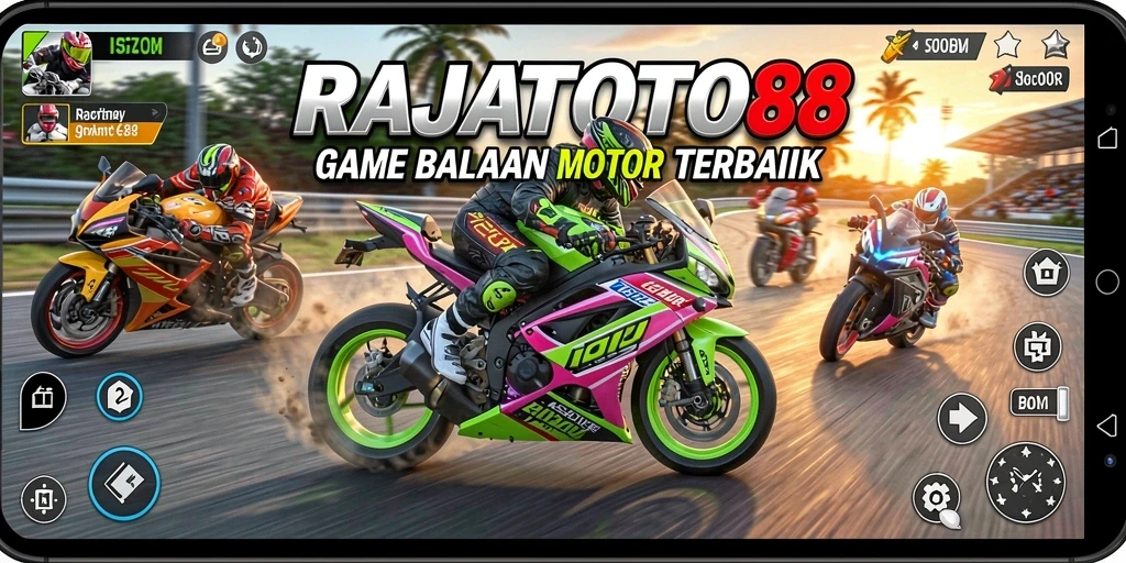 Tampilan menarik dari gameplay balapan motor di RAJATOTO88.