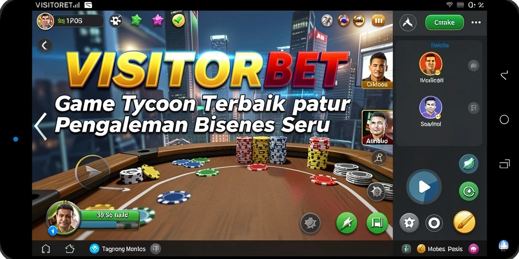 Tampilan gameplay VISITORBET yang menampilkan strategi bisnis yang mendebarkan.